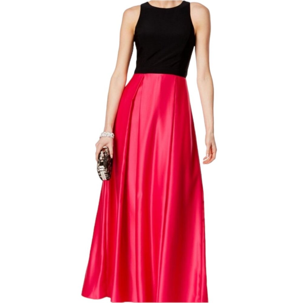 Elegant Black and Pink Maxi Dress